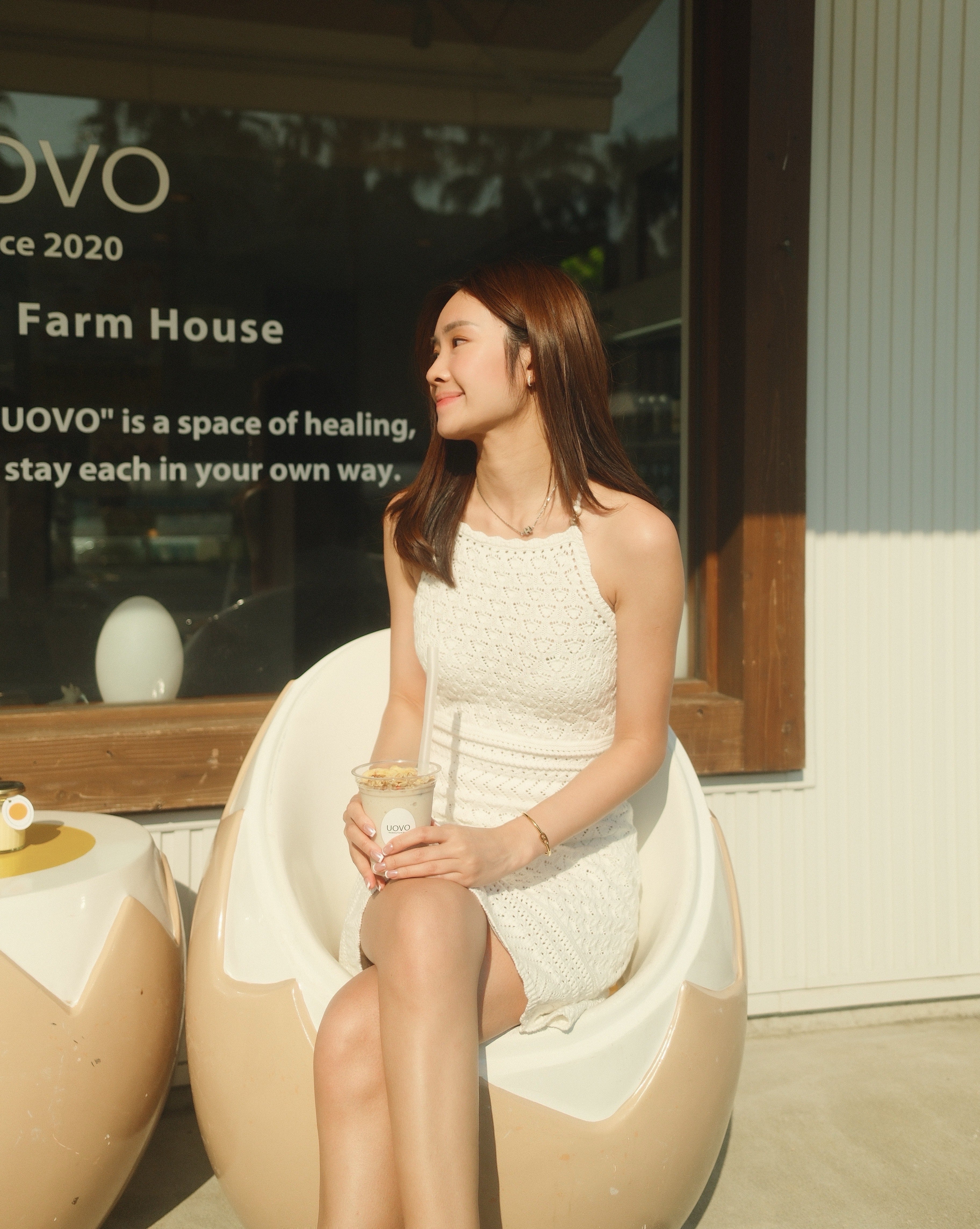 Laurie Cotton Crochet Dress - Ivory