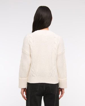 Seed-Stitch Cable Cardigan