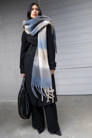 Patterned Scarf with Tassels