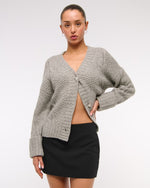 Seed-Stitch Cable Cardigan