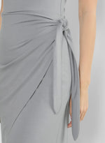 Squareneck Wrap Midi Dress