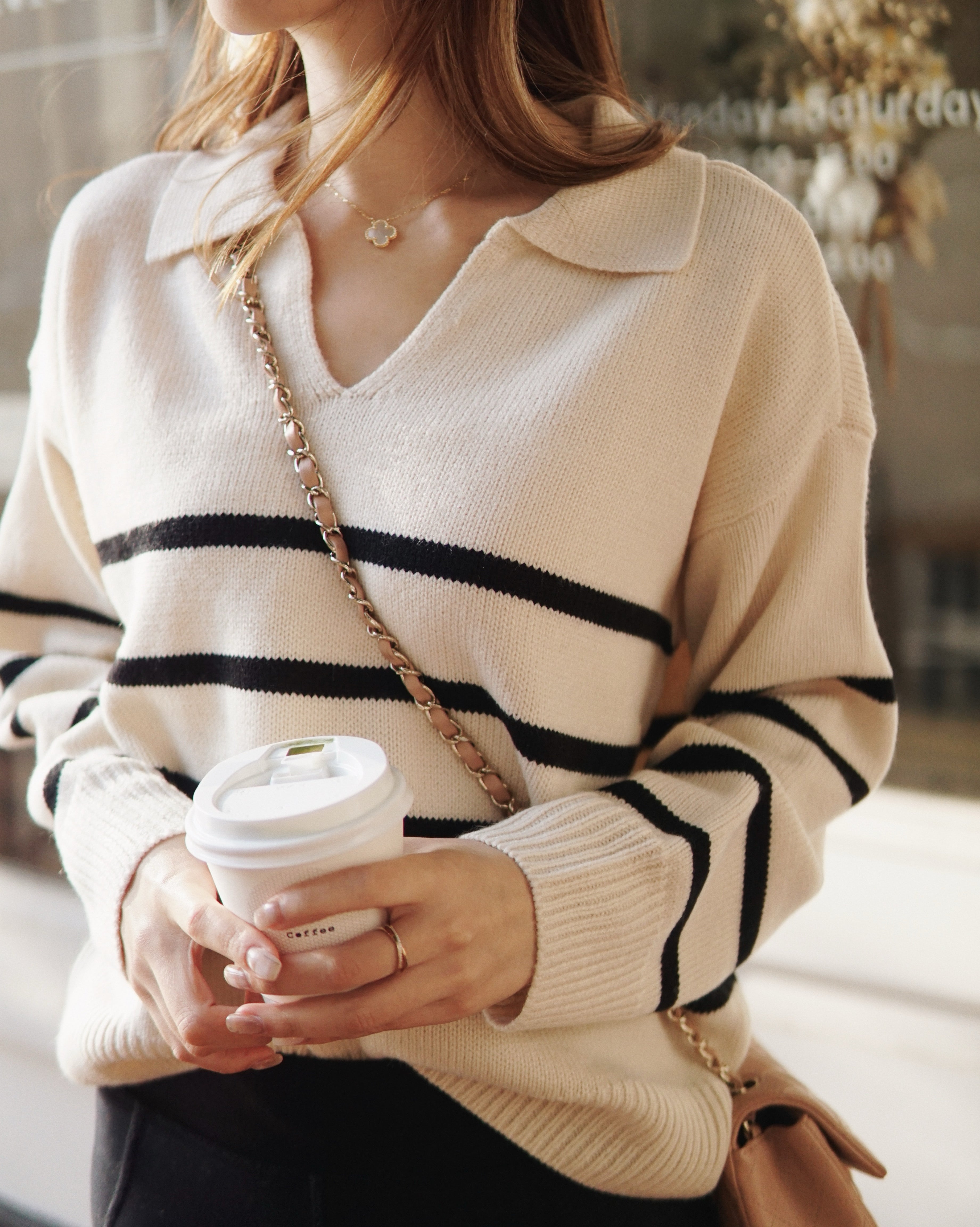 Striped Collared Sweater