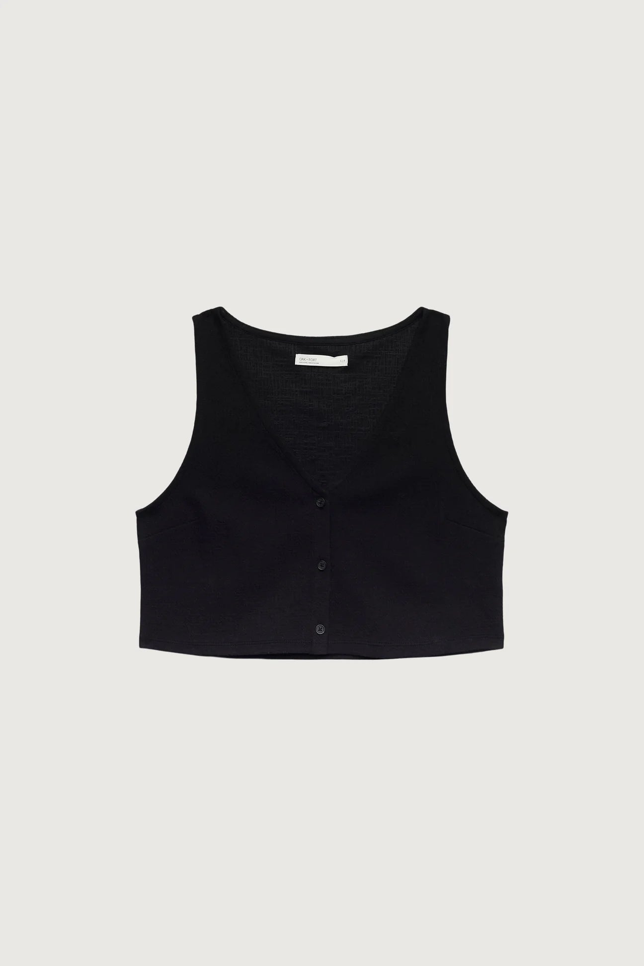Textured Button Front Tank