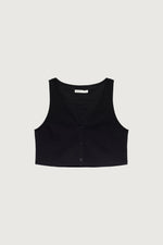 Textured Button Front Tank