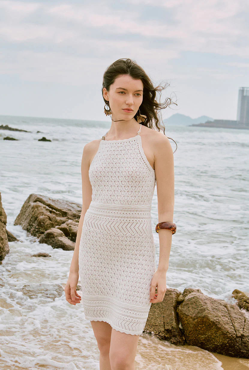 Laurie Cotton Crochet Dress - Ivory