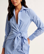 Long-Sleeve Wrap Shirt Dress