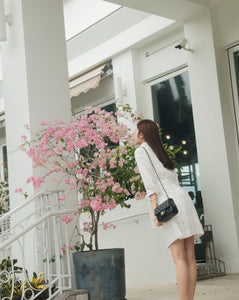 Embroidered Eyelet Mini Shirt Dress
