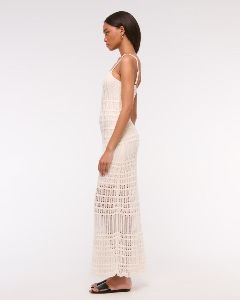 Crochet-Style Maxi Dress