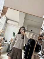 100% Wool Leslie Embroidered Contrast Cardigan