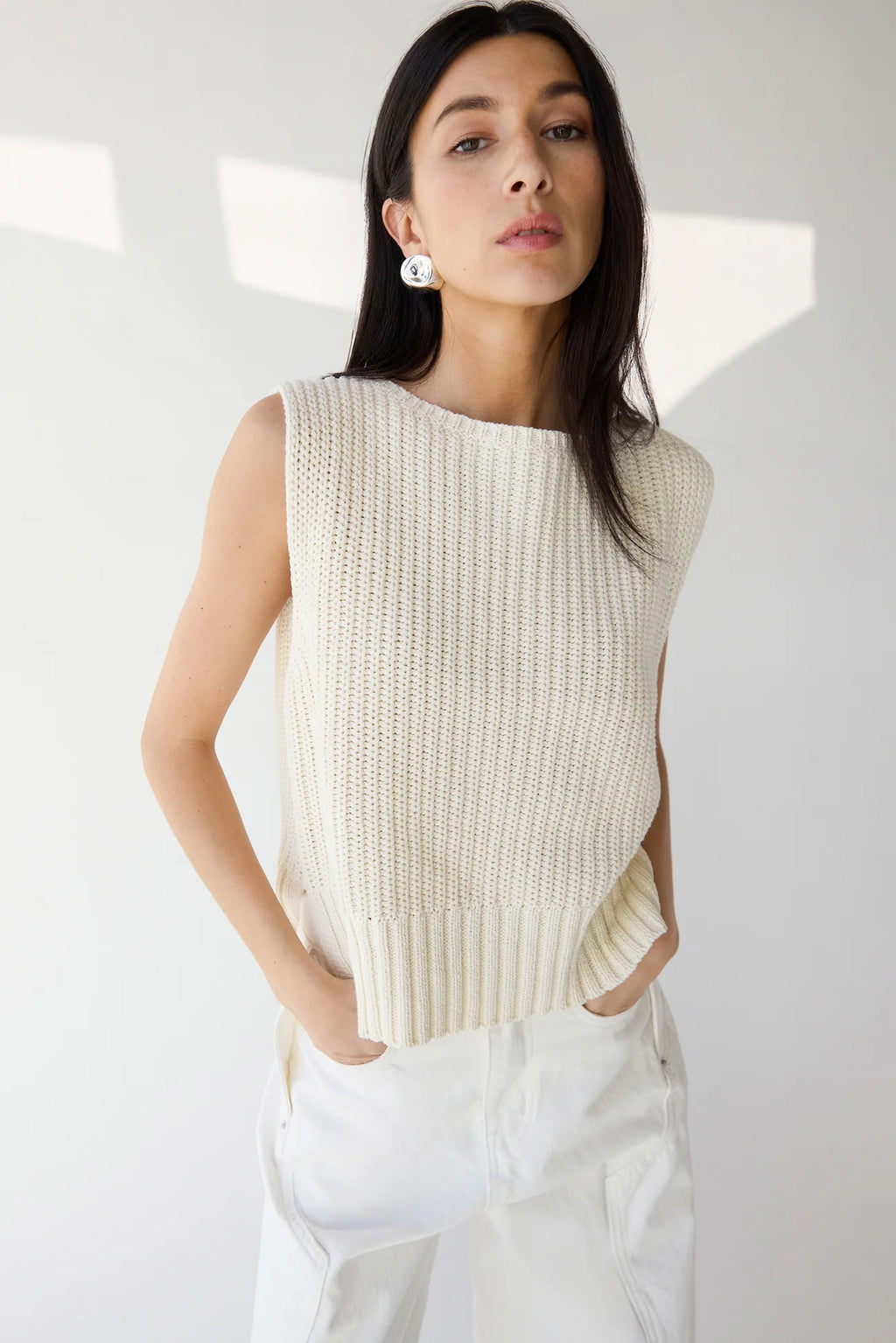 High Neckline Knit Tank