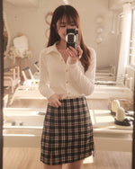 Brushed Ribbed Button Top