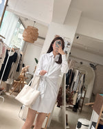 Long-Sleeve Wrap Shirt Dress