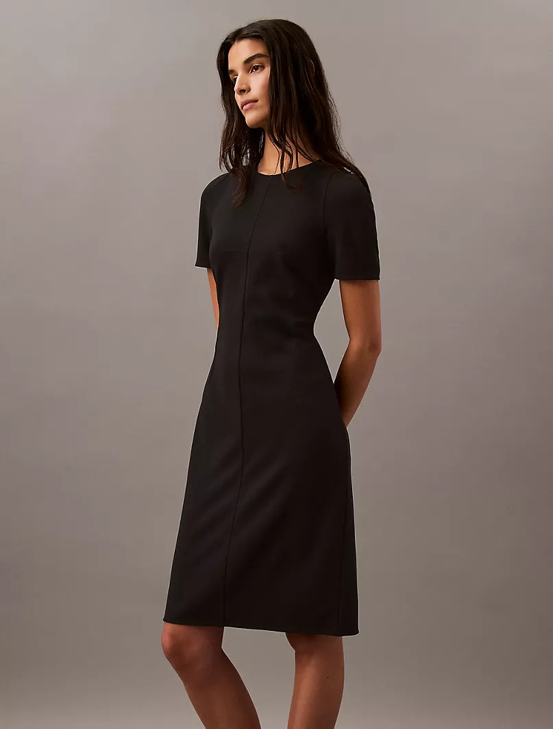 Stretch Crepe Shift Dress