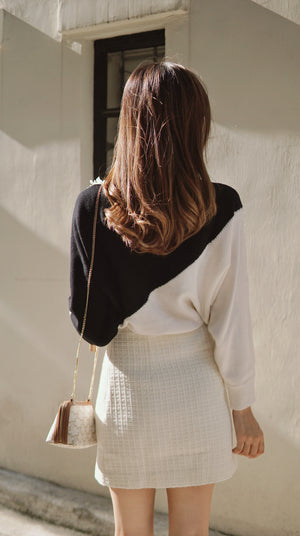 Meredith Wool Sweater - Black & White