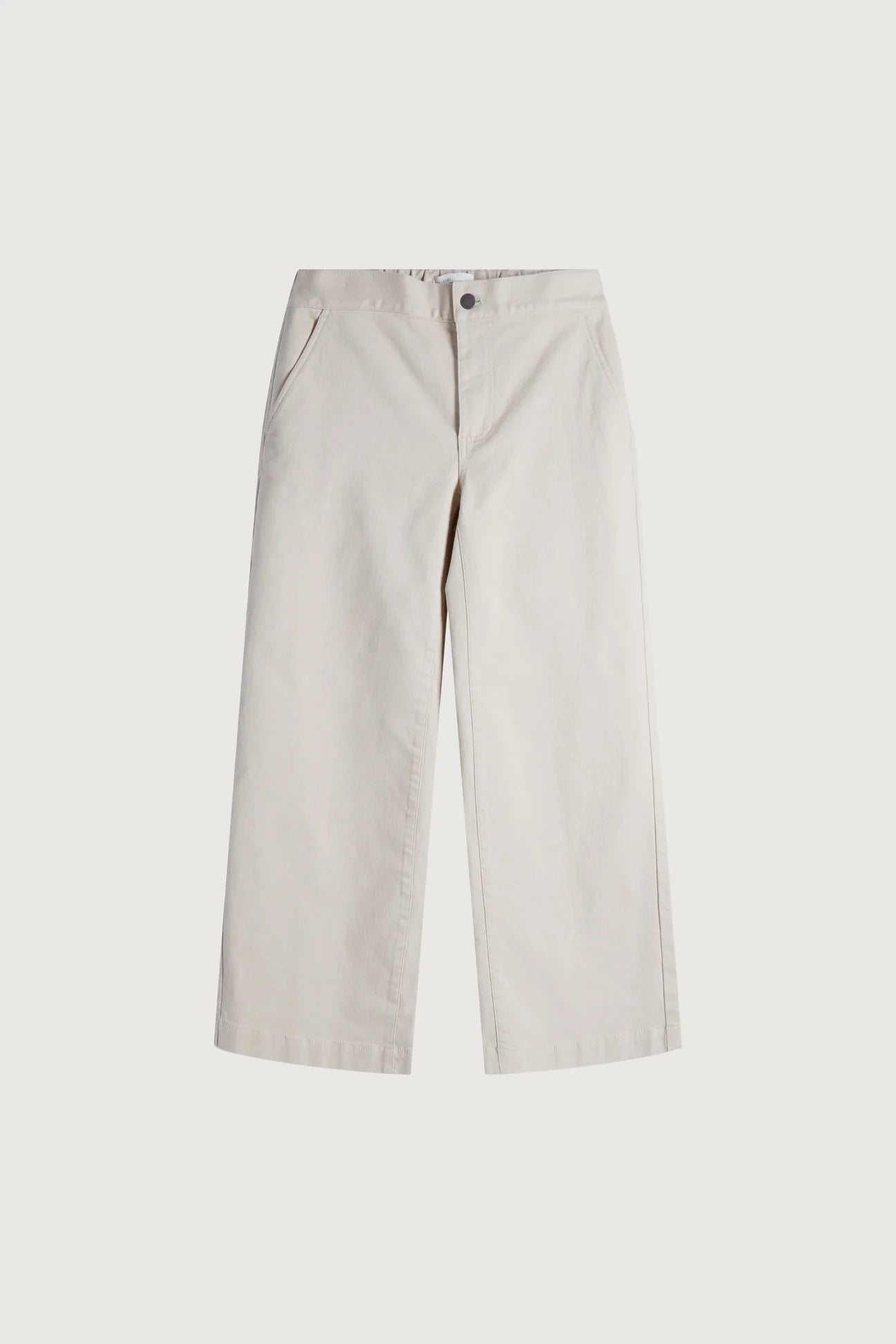 Cropped Twill Wide Leg Pant