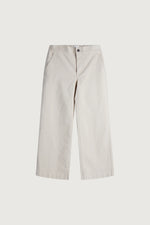 Cropped Twill Wide Leg Pant