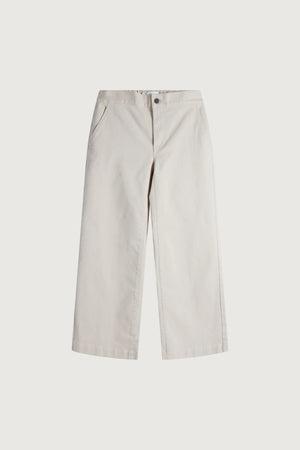 Cropped Twill Wide Leg Pant