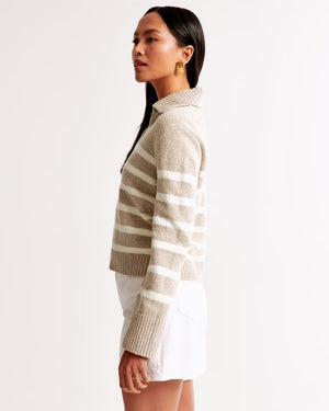 Textural Notch-Neck Sweater