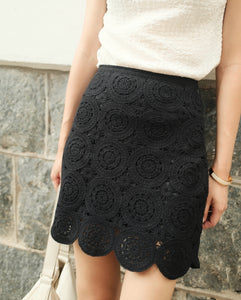 Crochet-Style Mosaic Tile Mini Skirt