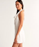 Tie Back Cowlneck Mini Dress