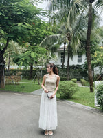 Pleated and Gathered Tulle Skirt