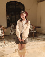 Genevieve Contrast Collar Reversible Jacket