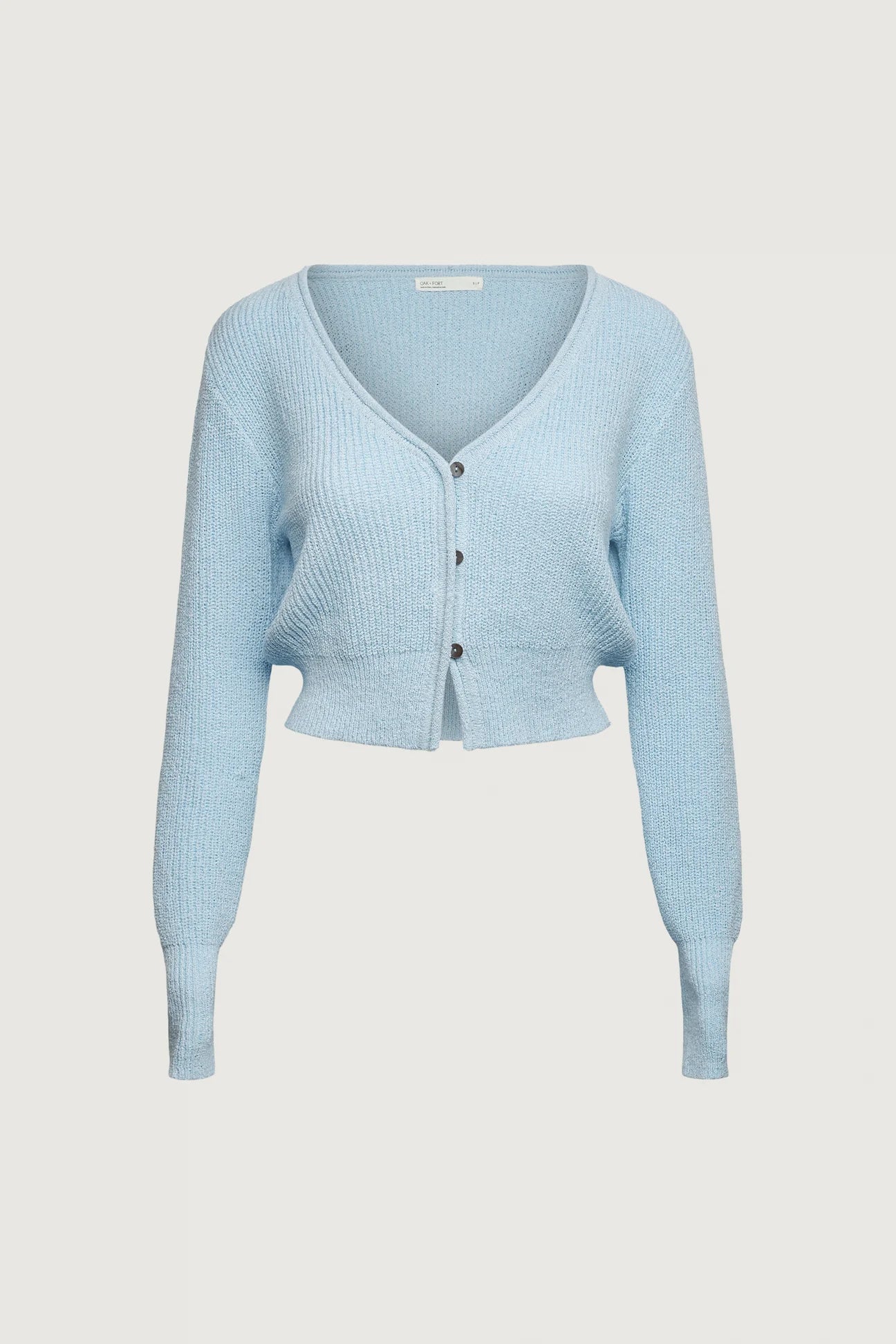Cropped Lightweight Button Front Cardigan