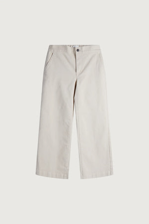 Cropped Twill Wide Leg Pant