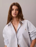 Cotton Poplin Relaxed Button-Down Shirt