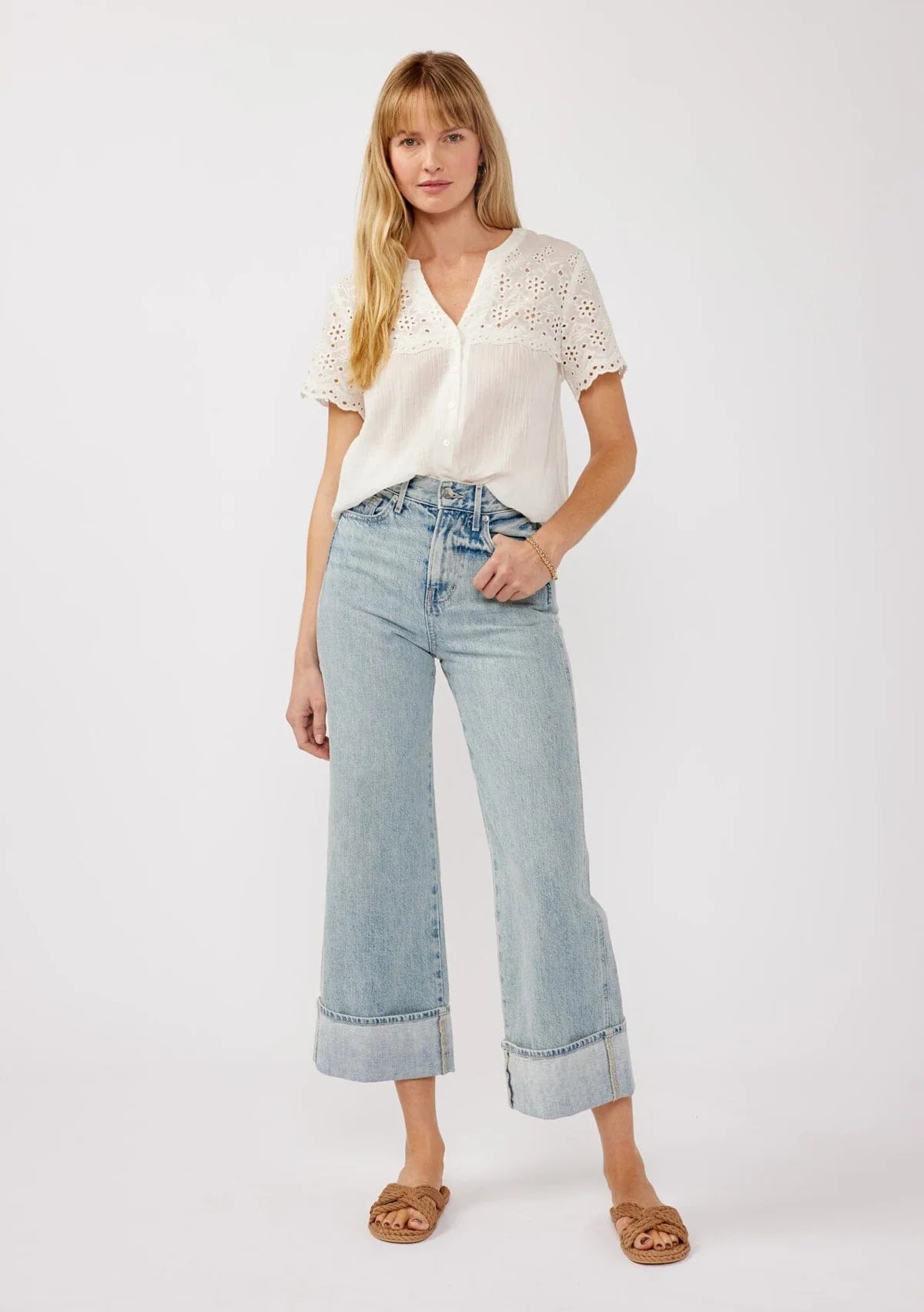 Levana Floral Eyelet Top