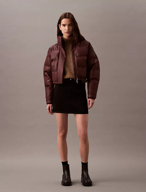 Classic Faux Leather Puffer Jacket