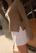 Linen Blend Wrap Skort