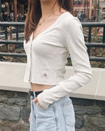 Logo Rib Cropped Cardigan