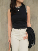 Contrast Trim Cardigan Set