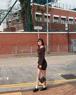Off-The-Shoulder Hardware Sweater Dress