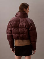 Classic Faux Leather Puffer Jacket