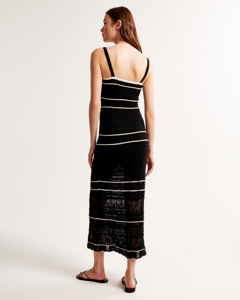 Crochet-Style Maxi Dress