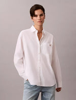 Cotton Poplin Relaxed Button-Down Shirt