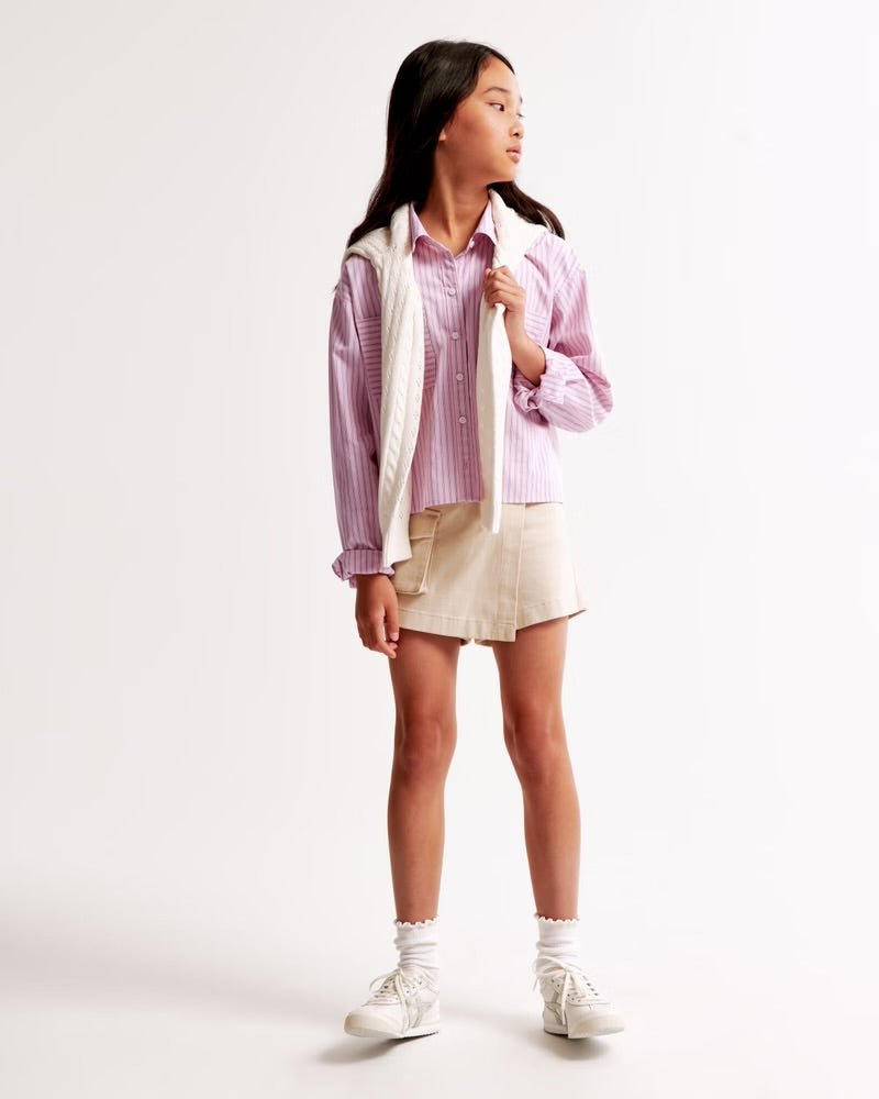 Girls Lightweight Cropped Shirt