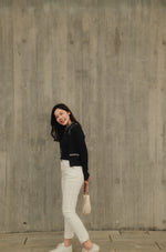 Contrast Trim Cardigan Set
