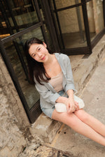Girls Striped Linen-Cotton Boxy Shirt