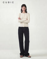 Lace-trimmed Linen Knit Cardigan
