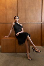 Asymmetrical One Shoulder Knit Dress