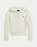 Girls Mini-Cable Cotton Full-Zip Hoodie