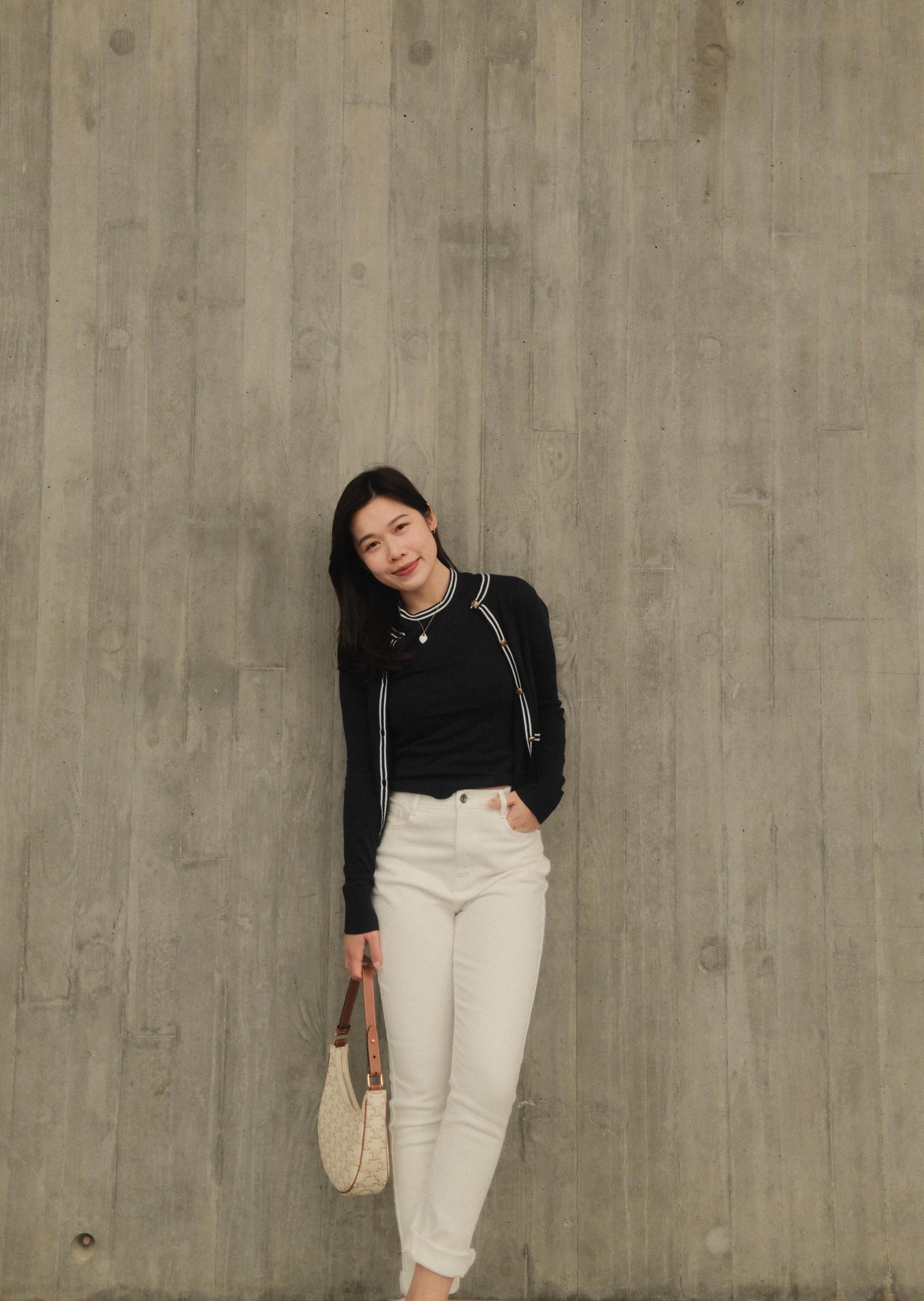 Contrast Trim Cardigan Set