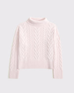 Girls Cable Turtleneck Sweater