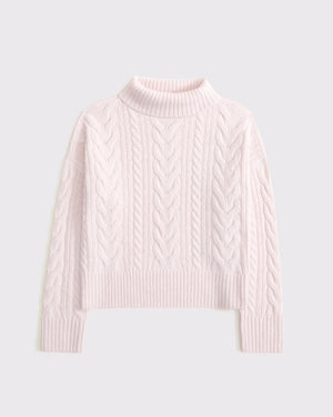 Girls Cable Turtleneck Sweater