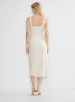 Squareneck Wrap Midi Dress