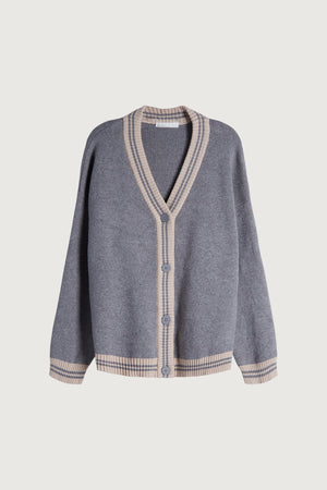 Oversized Varsity Button Up Cardigan