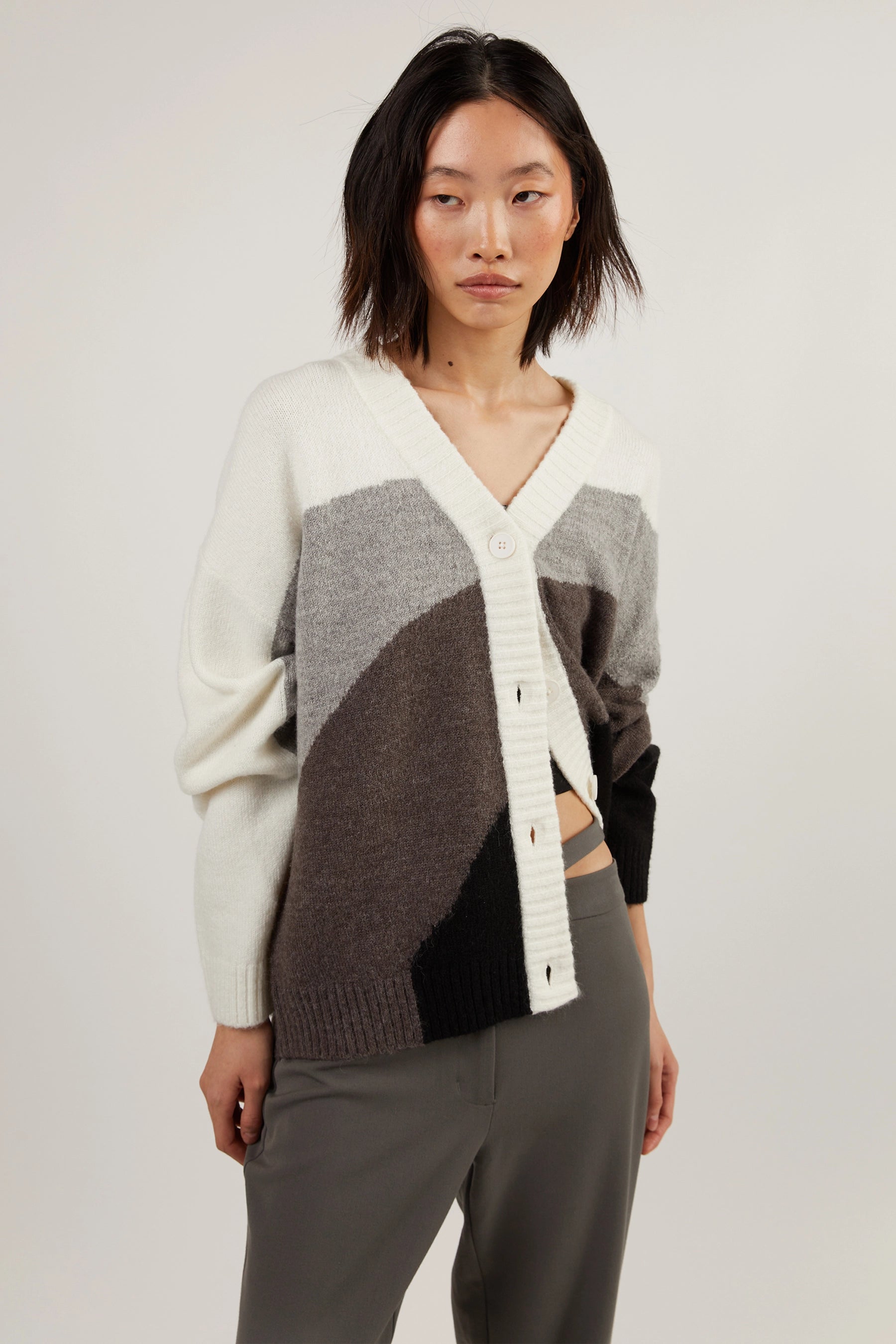 Intarsia Knit Cardigan